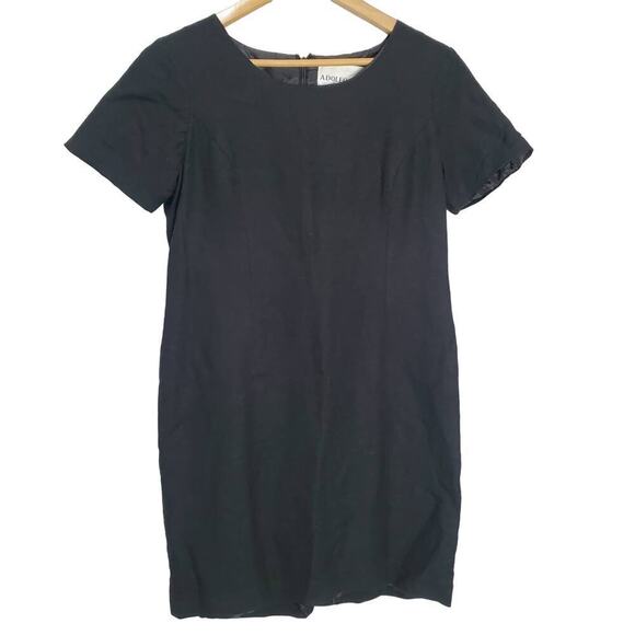 Adolfo Studio Vintage Dress Women Size 6P Black Linen Y2K Friends Whimsygoth LBD - Picture 1 of 11